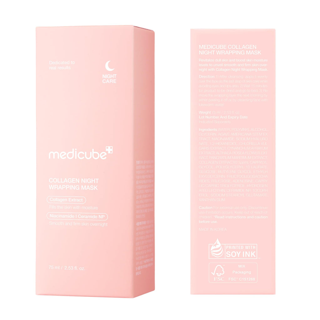 Medicube Wrapping Mask Collagen Overnight Peel Off Facial Mask | Elasticity & Hydration Care, Reduces Sagging & Dullness | Hydrolyzed Collagen For Glowing Skin