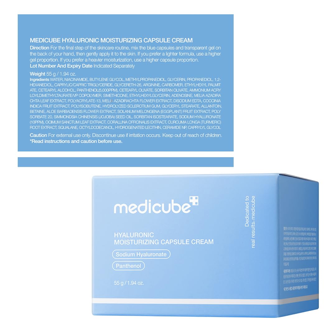 medicube Capsule Cream with Deep Vitamin C | Liposome Vitamin C Golden Capsule for Radiance & Firm-Looking Skin | Hydrating Glow Gel Texture | Korean Skincare, 1.94 oz