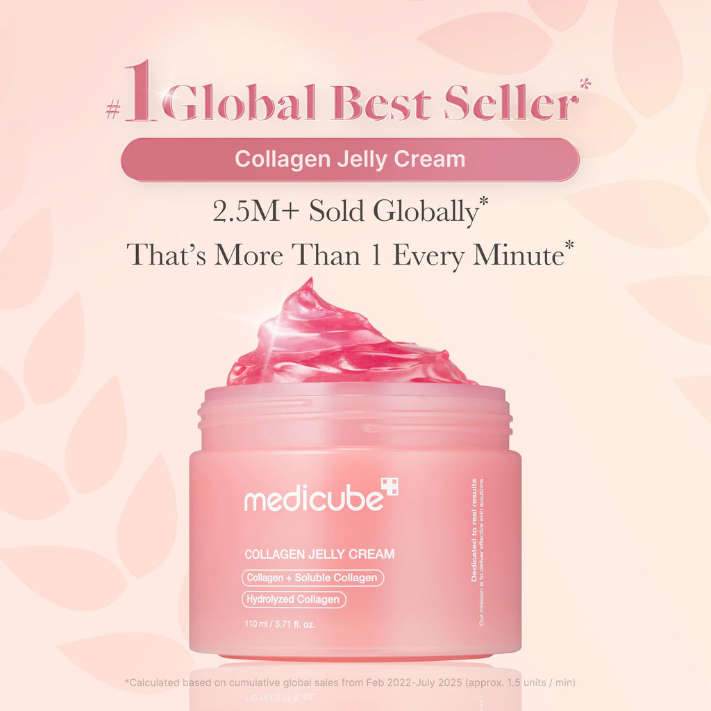 medicube Jelly Cream with Collagen, Niacinamide | Freeze-Dried Hydrolyzed Collagen for Skin Barrier Hydration & 24H Glow | Plumper, Firmer looking skin | 3.71 fl.oz