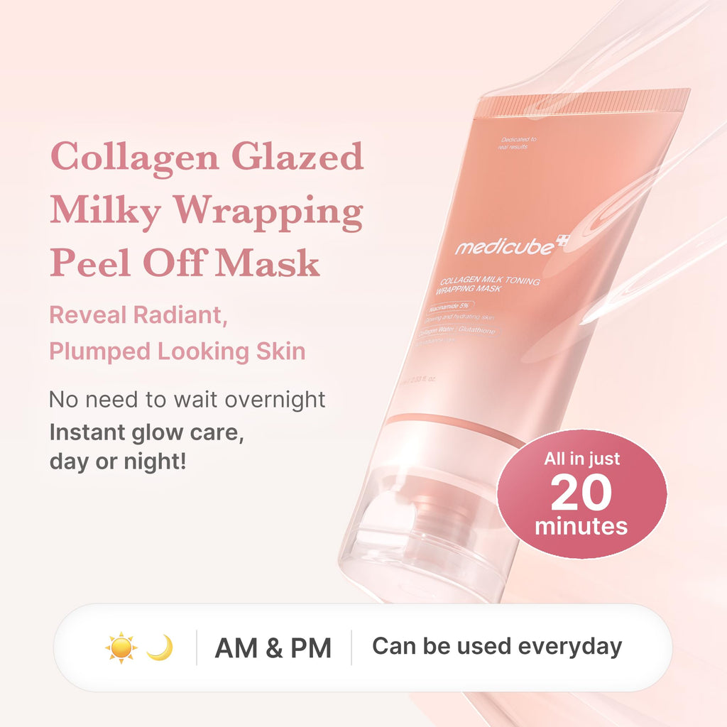 Medicube Wrapping Mask Collagen Overnight Peel Off Facial Mask | Elasticity & Hydration Care, Reduces Sagging & Dullness | Hydrolyzed Collagen For Glowing Skin